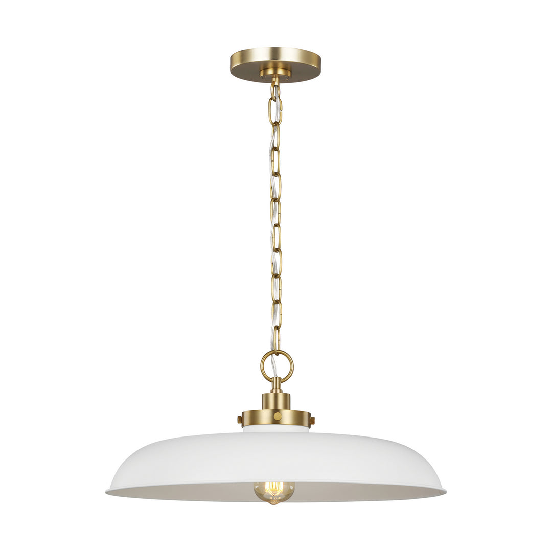 Visual Comfort Studio Canada - CP1231MWTBBS - One Light Pendant - Wellfleet - Matte White and Burnished Brass
