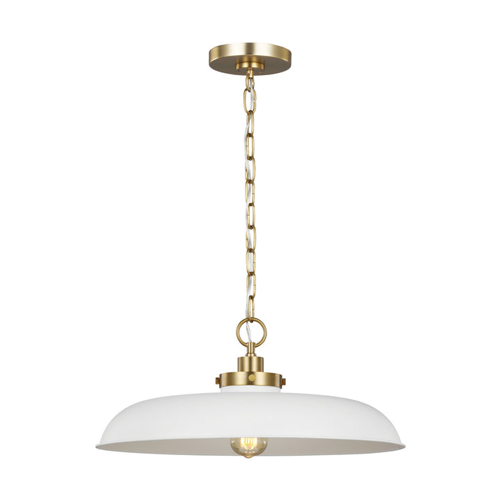 Visual Comfort Studio Canada - CP1231MWTBBS - One Light Pendant - Wellfleet - Matte White and Burnished Brass