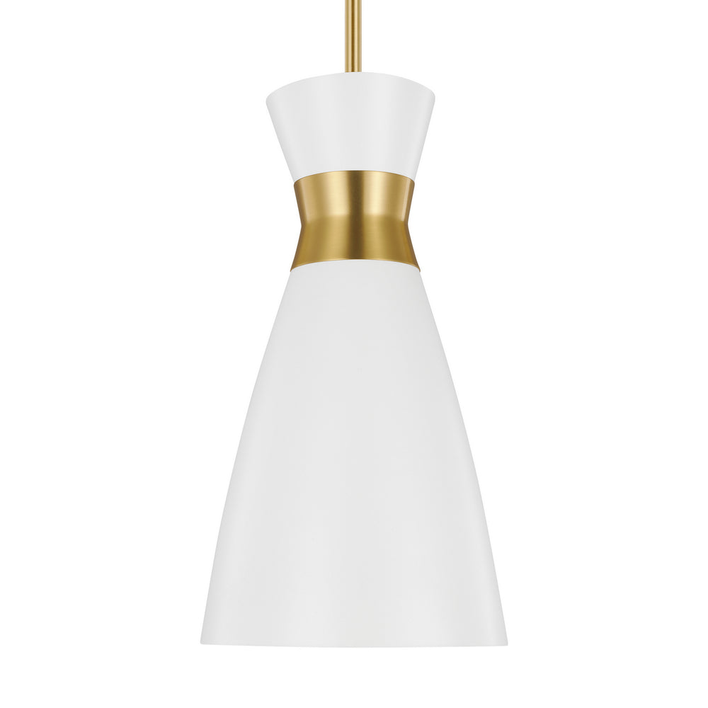 Visual Comfort Studio Canada - EP1221MWTBBS - One Light Pendant - Heath - Matte White and Burnished Brass