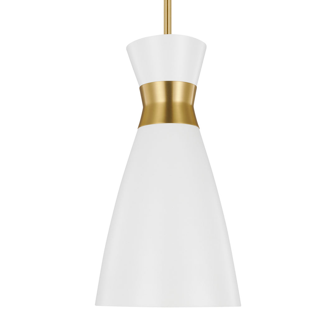 Visual Comfort Studio Canada - EP1221MWTBBS - One Light Pendant - Heath - Matte White and Burnished Brass