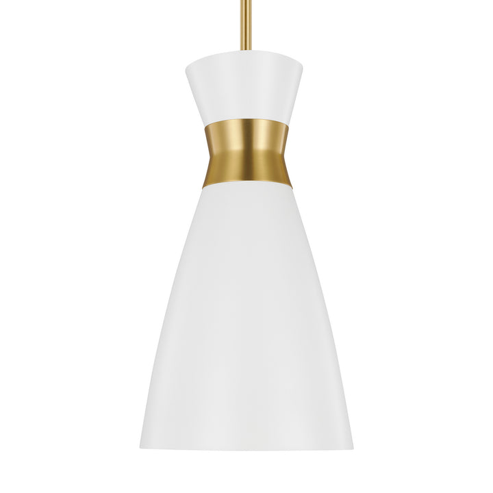 Visual Comfort Studio Canada - EP1221MWTBBS - One Light Pendant - Heath - Matte White and Burnished Brass