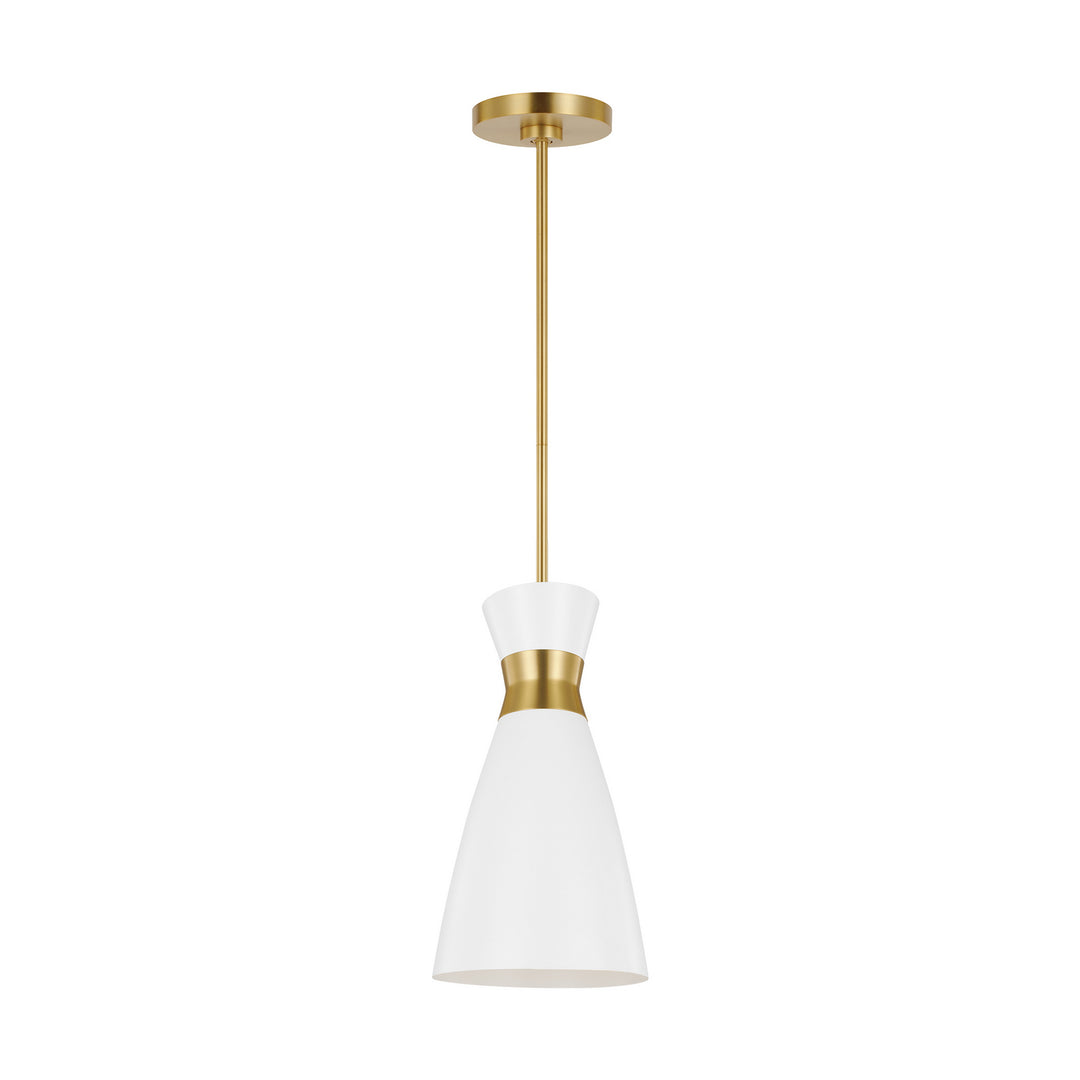 Visual Comfort Studio Canada - EP1221MWTBBS - One Light Pendant - Heath - Matte White and Burnished Brass