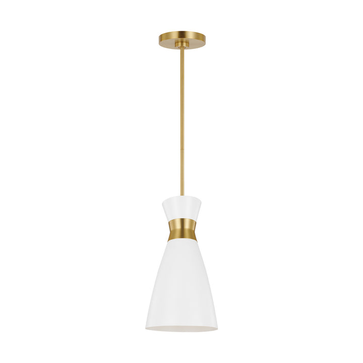 Visual Comfort Studio Canada - EP1221MWTBBS - One Light Pendant - Heath - Matte White and Burnished Brass