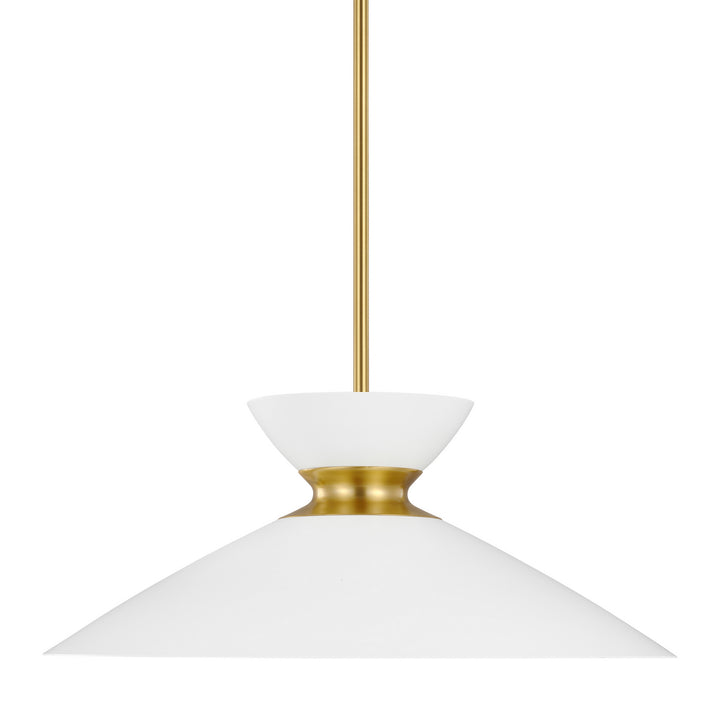 Visual Comfort Studio Canada - EP1231MWTBBS - One Light Pendant - Heath - Matte White and Burnished Brass