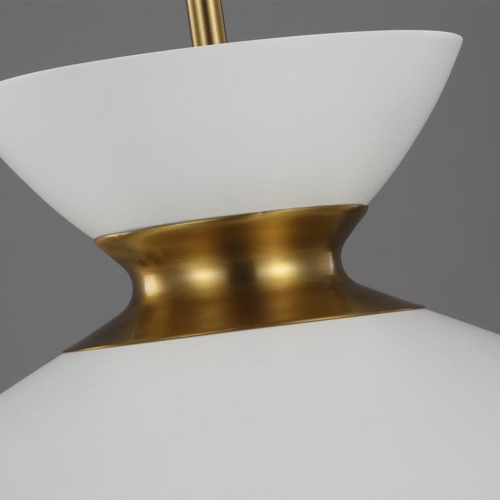 Visual Comfort Studio Canada - EP1231MWTBBS - One Light Pendant - Heath - Matte White and Burnished Brass