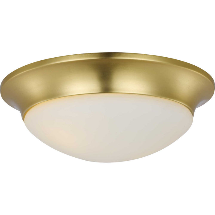 Progress Canada - P350147-012 - Two Light Flush Mount - Etched Opal Dome - Satin Brass
