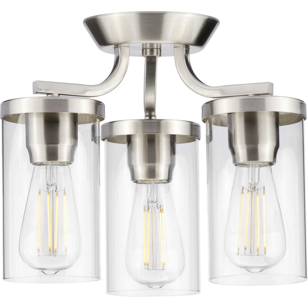 Progress Canada - P350149-009 - Three Light Semi Flush Mount - Lassiter - Brushed Nickel