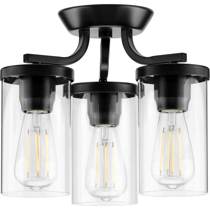 Progress Canada - P350149-031 - Three Light Semi Flush Mount - Lassiter - Black