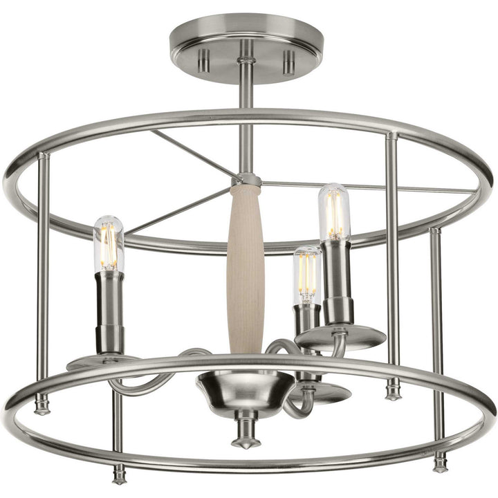 Progress Canada - P350150-009 - Three Light Semi Flush Convertible - Durrell - Brushed Nickel