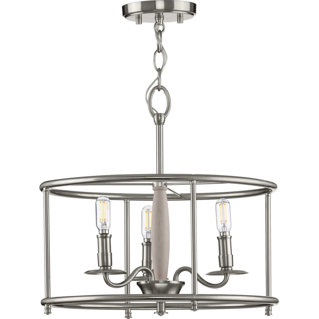 Progress Canada - P350150-009 - Three Light Semi Flush Convertible - Durrell - Brushed Nickel