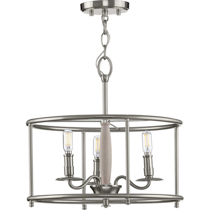 Progress Canada - P350150-009 - Three Light Semi Flush Convertible - Durrell - Brushed Nickel