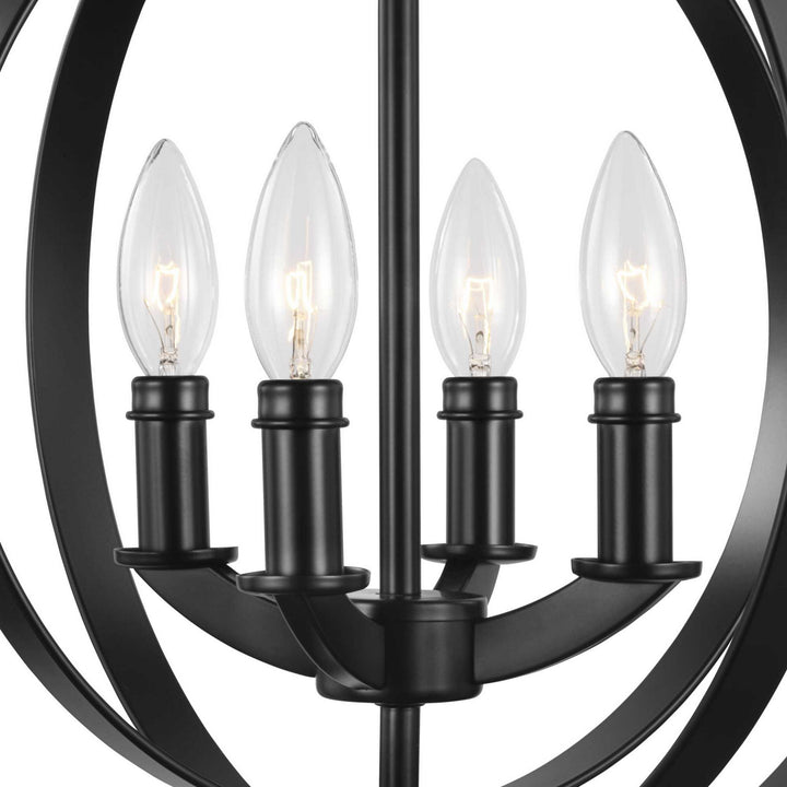 Progress Canada - P3827-31 - Four Light Pendant - Equinox - Black