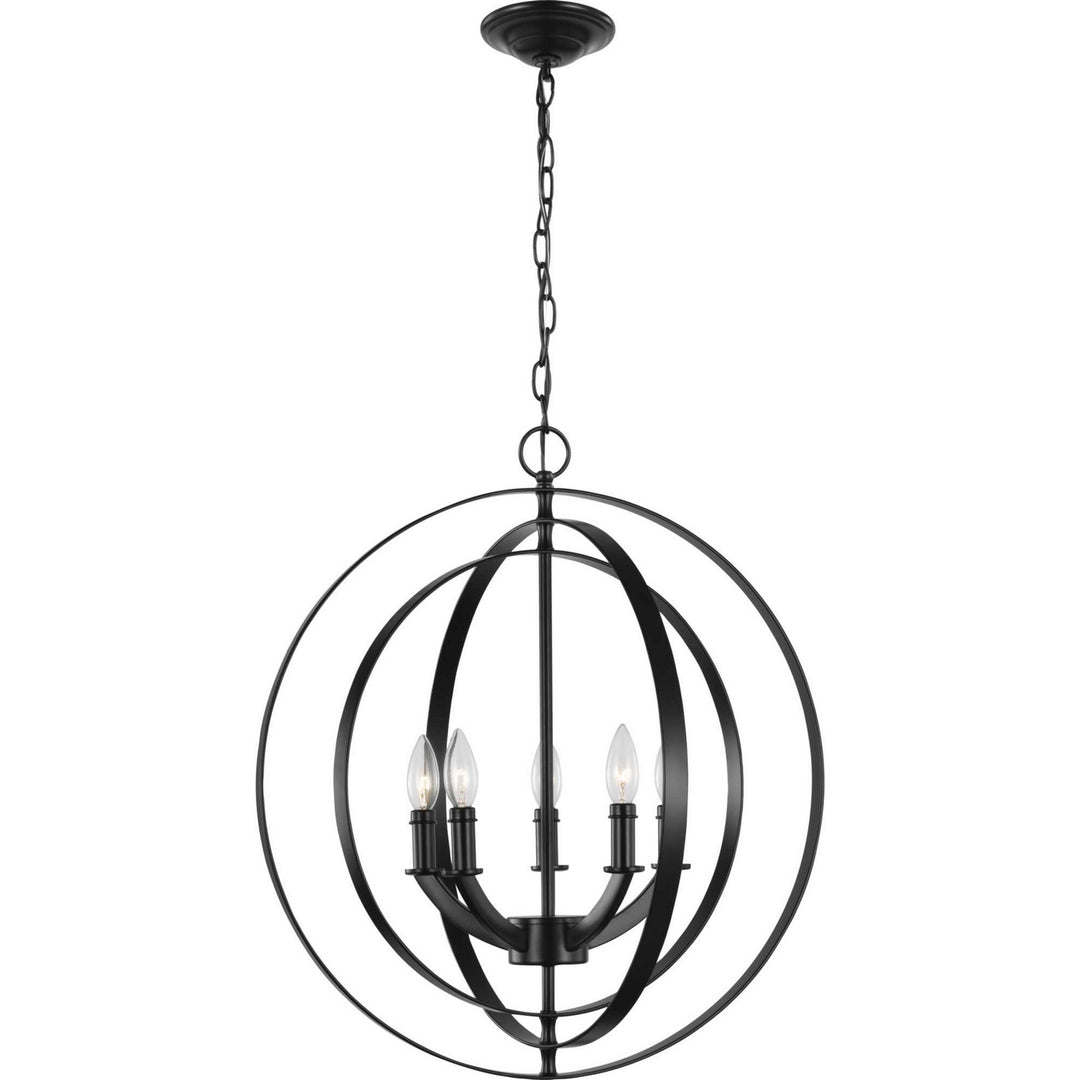 Progress Canada - P3841-31 - Five Light Pendant - Equinox - Black