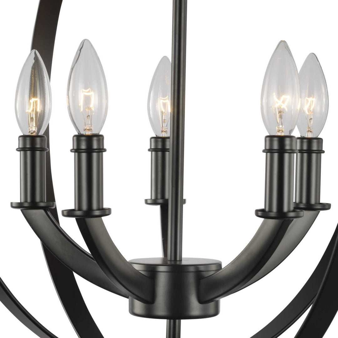 Progress Canada - P3841-31 - Five Light Pendant - Equinox - Black