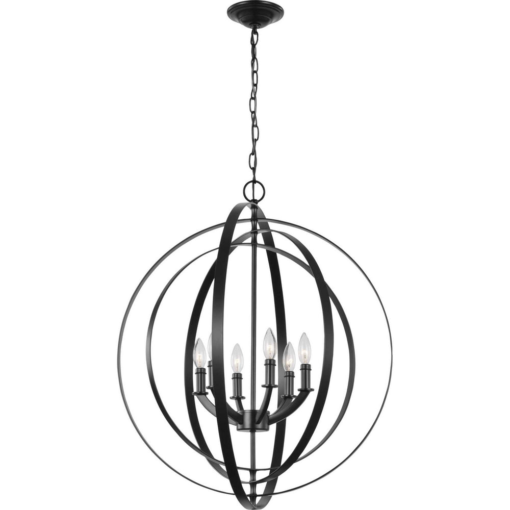 Progress Canada - P3889-31 - Six Light Pendant - Equinox - Black