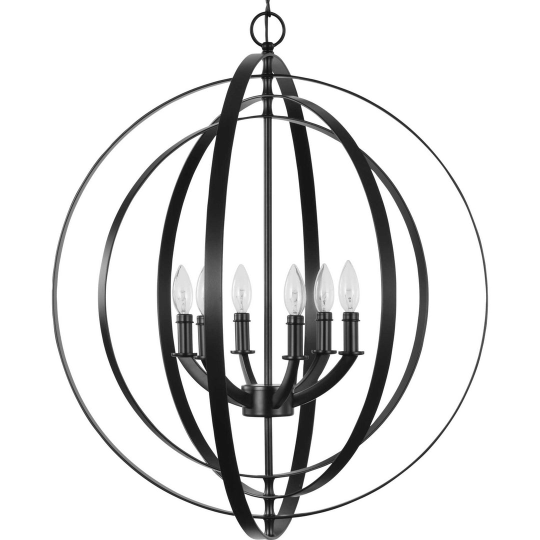 Progress Canada - P3889-31 - Six Light Pendant - Equinox - Black