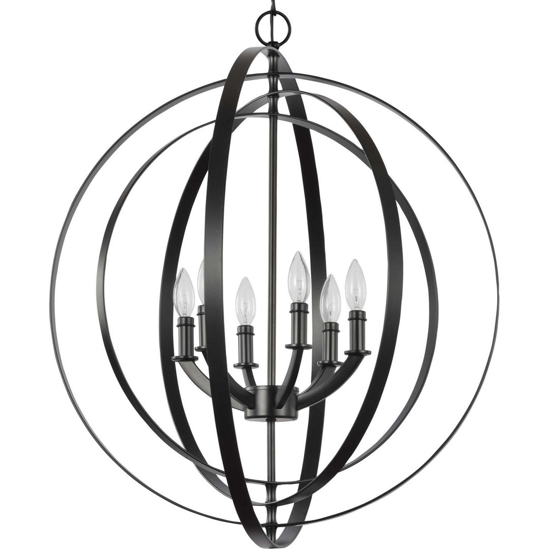 Progress Canada - P3889-31 - Six Light Pendant - Equinox - Black