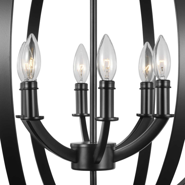 Progress Canada - P3889-31 - Six Light Pendant - Equinox - Black