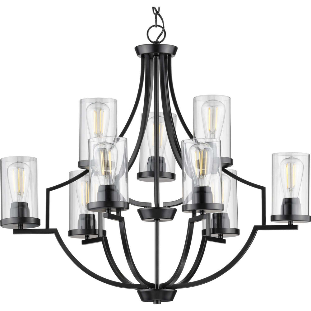 Progress Canada - P400198-031 - Nine Light Chandelier - Lassiter - Black
