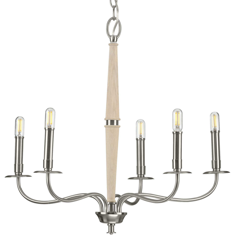 Progress Canada - P400199-009 - Five Light Chandelier - Durrell - Brushed Nickel