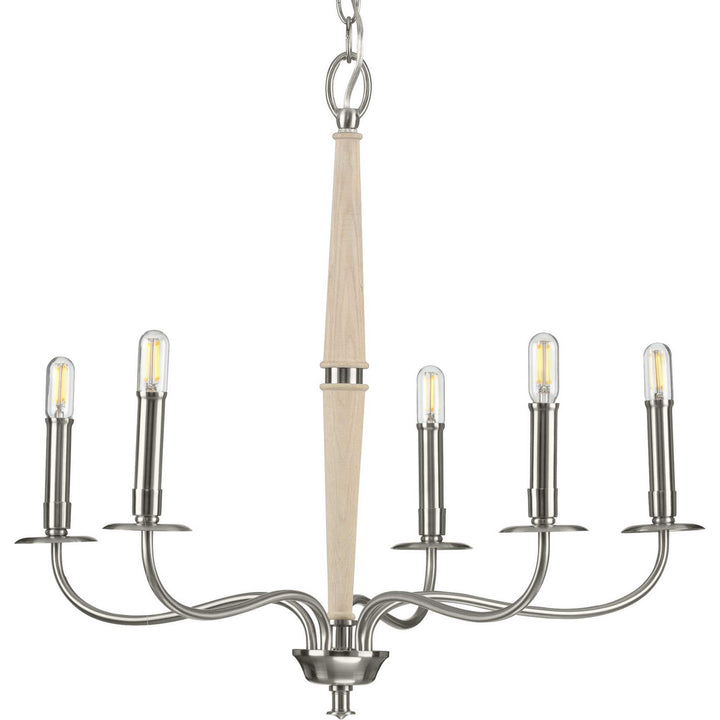 Progress Canada - P400199-009 - Five Light Chandelier - Durrell - Brushed Nickel