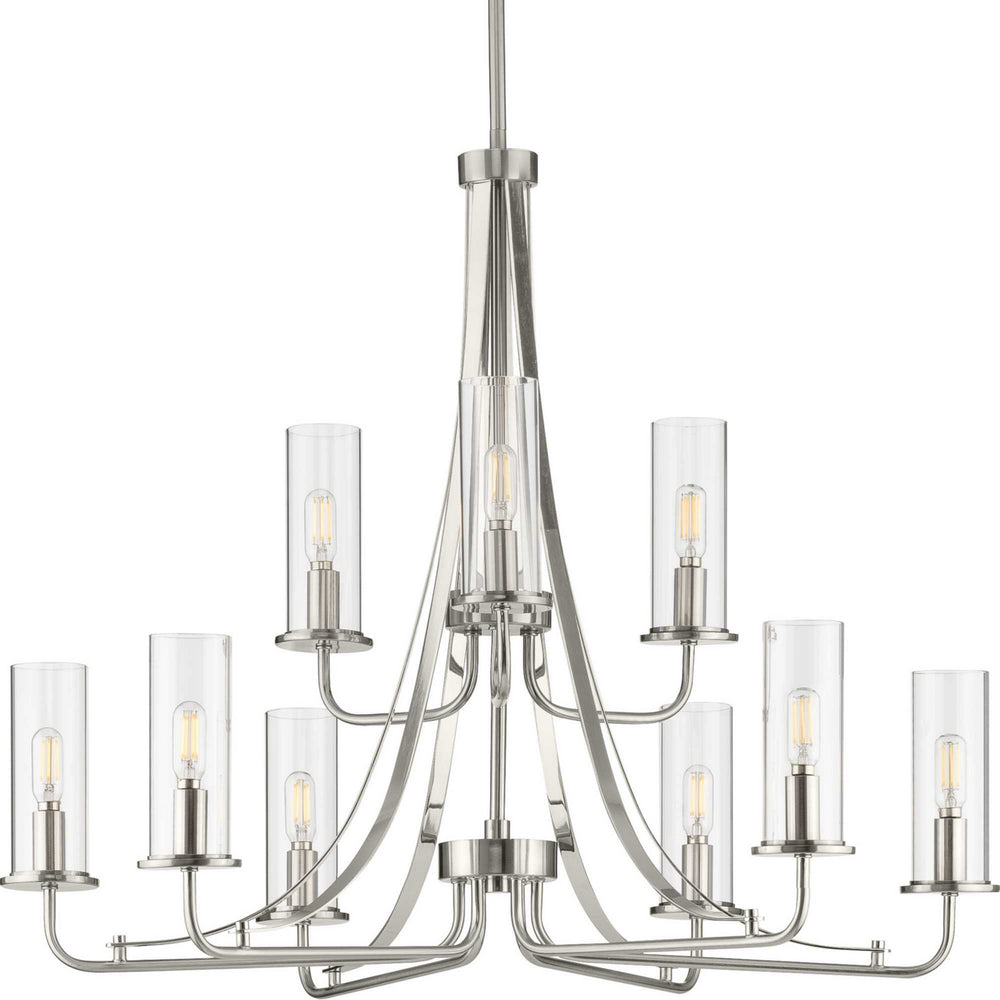Progress Canada - P400210-009 - Nine Light Chandelier - Riley - Brushed Nickel