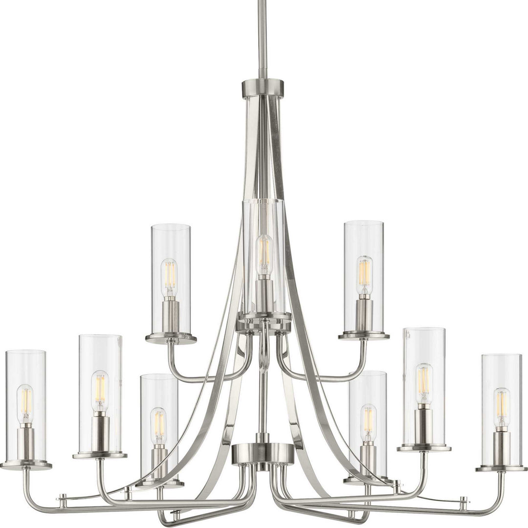 Progress Canada - P400210-009 - Nine Light Chandelier - Riley - Brushed Nickel