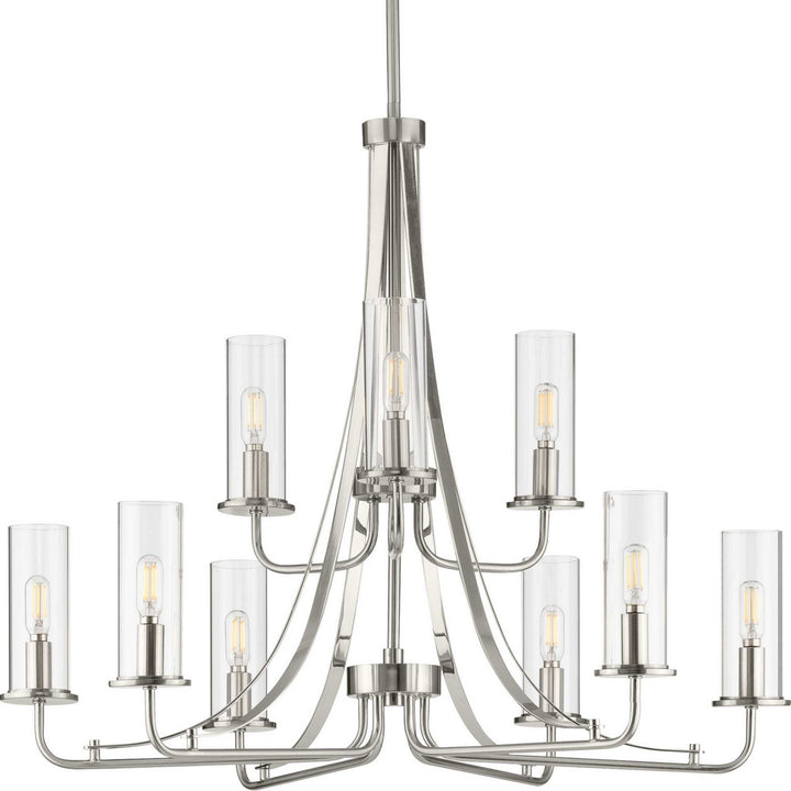 Progress Canada - P400210-009 - Nine Light Chandelier - Riley - Brushed Nickel