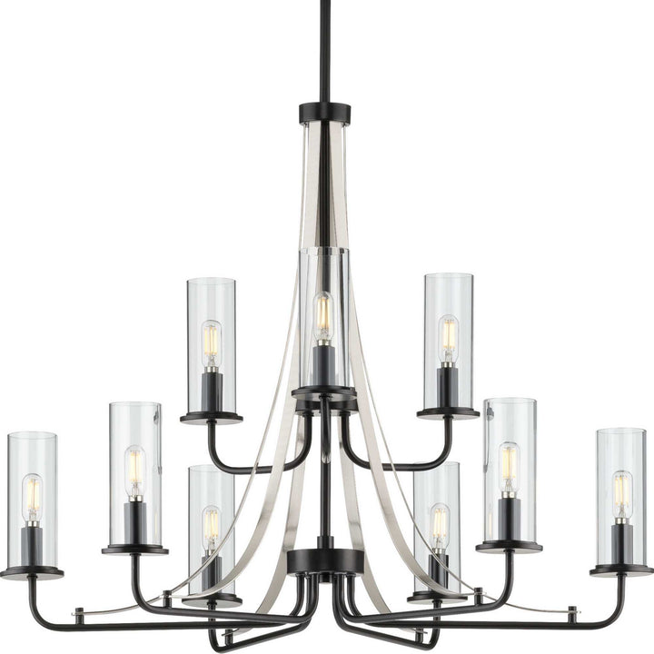 Progress Canada - P400210-031 - Nine Light Chandelier - Riley - Black