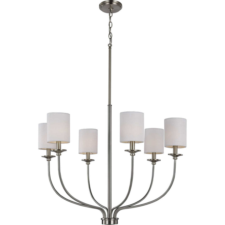 Progress Canada - P400227-009 - Six Light Foyer Chandelier - Bonita - Brushed Nickel