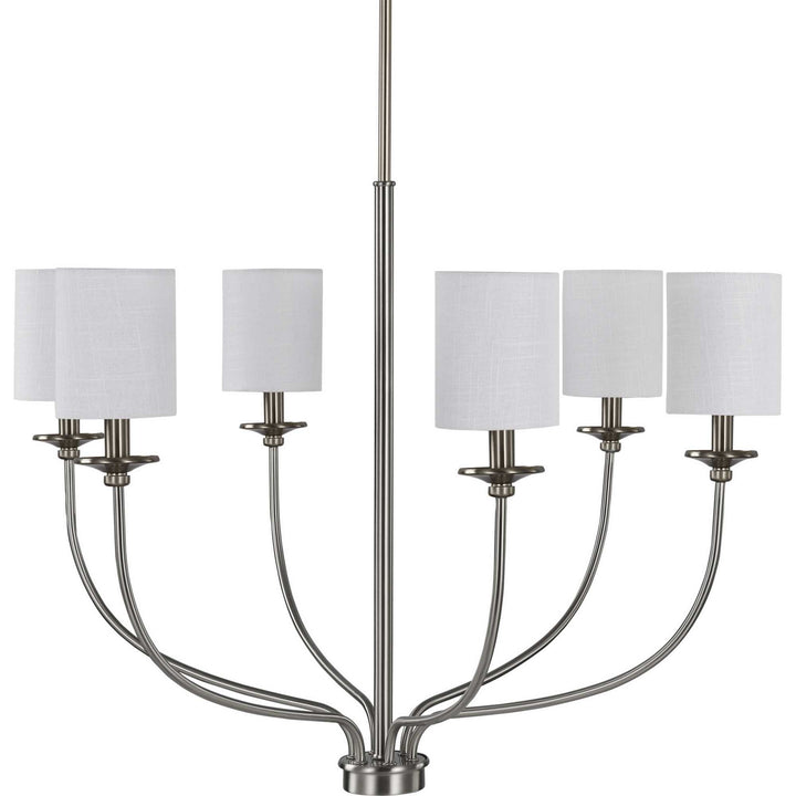 Progress Canada - P400227-009 - Six Light Foyer Chandelier - Bonita - Brushed Nickel