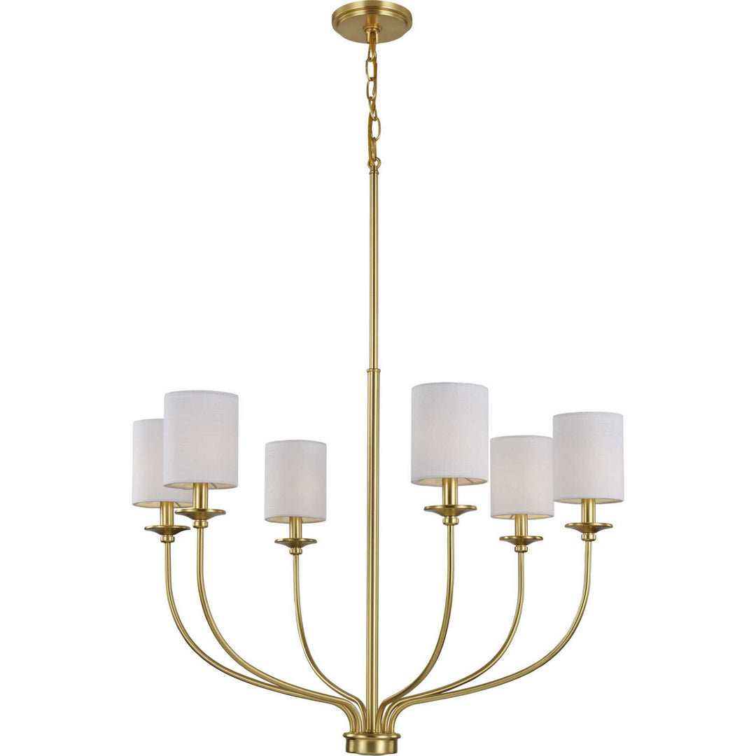 Progress Canada - P400227-012 - Six Light Foyer Chandelier - Bonita - Satin Brass