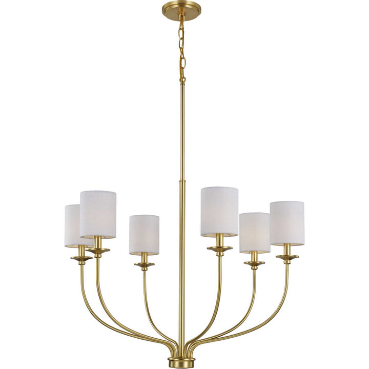 Progress Canada - P400227-012 - Six Light Foyer Chandelier - Bonita - Satin Brass
