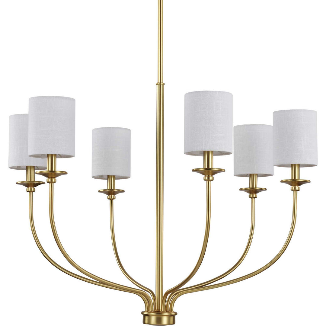 Progress Canada - P400227-012 - Six Light Foyer Chandelier - Bonita - Satin Brass