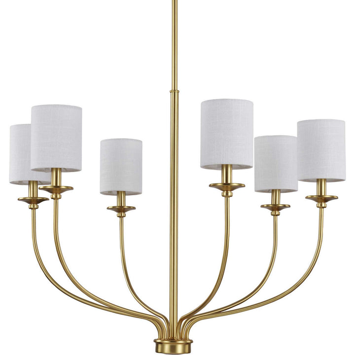 Progress Canada - P400227-012 - Six Light Foyer Chandelier - Bonita - Satin Brass
