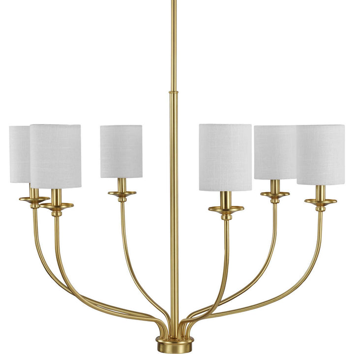 Progress Canada - P400227-012 - Six Light Foyer Chandelier - Bonita - Satin Brass