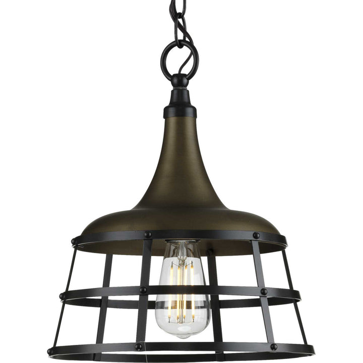 Progress Canada - P500236-161 - One Light Pendant - Bastille - Aged Brass