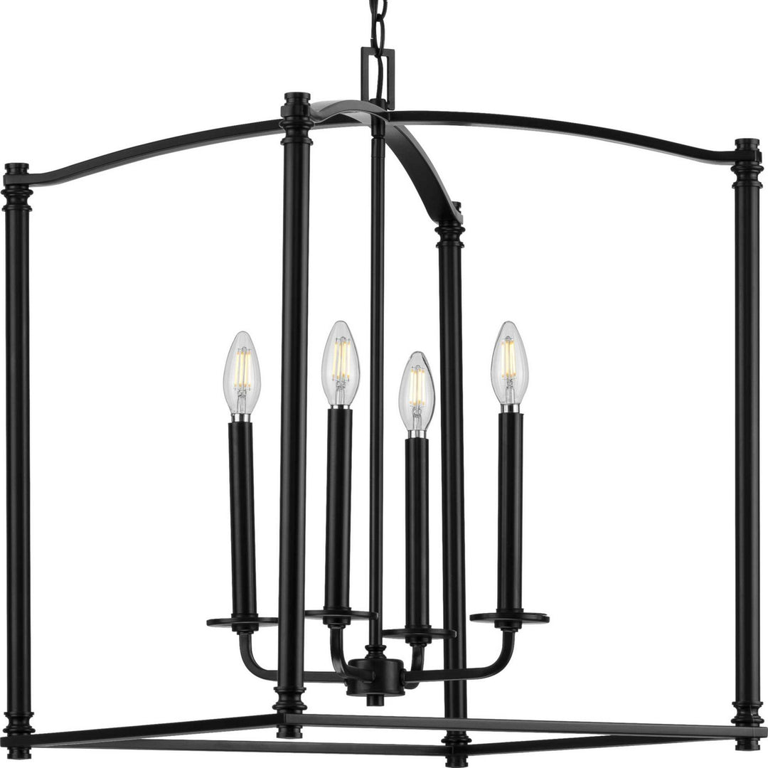 Progress Canada - P500240-031 - Four Light Foyer Pendant - Winslett - Black