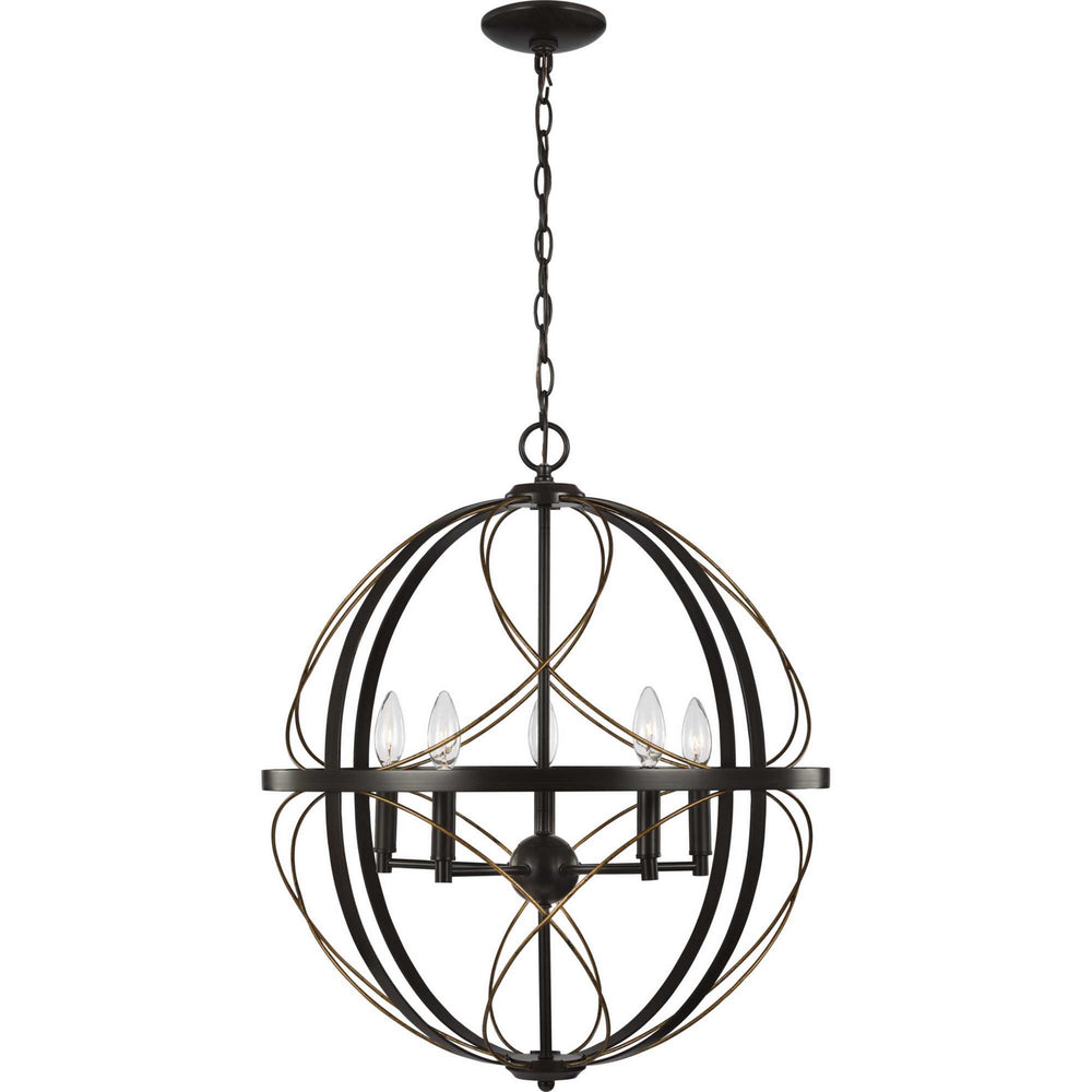 Progress Canada - P500287-020 - Five Light Pendant - Brandywine - Antique Bronze