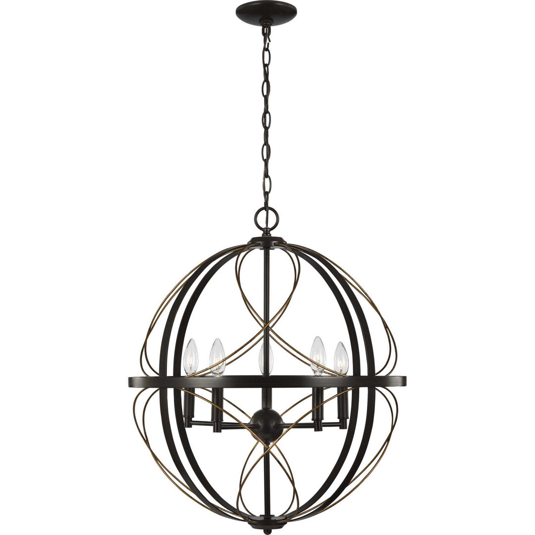 Progress Canada - P500287-020 - Five Light Pendant - Brandywine - Antique Bronze
