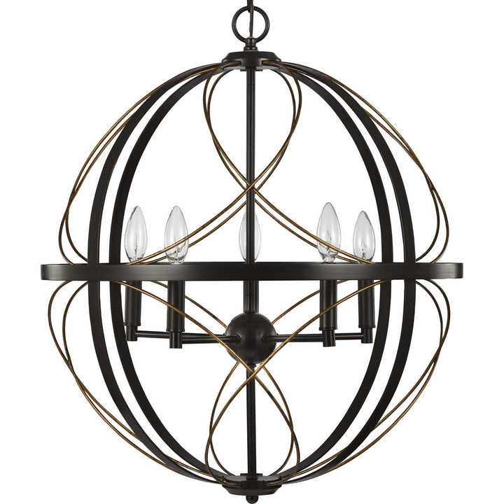 Progress Canada - P500287-020 - Five Light Pendant - Brandywine - Antique Bronze