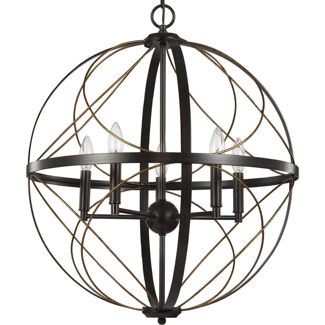 Progress Canada - P500287-020 - Five Light Pendant - Brandywine - Antique Bronze