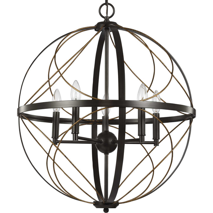 Progress Canada - P500287-020 - Five Light Pendant - Brandywine - Antique Bronze