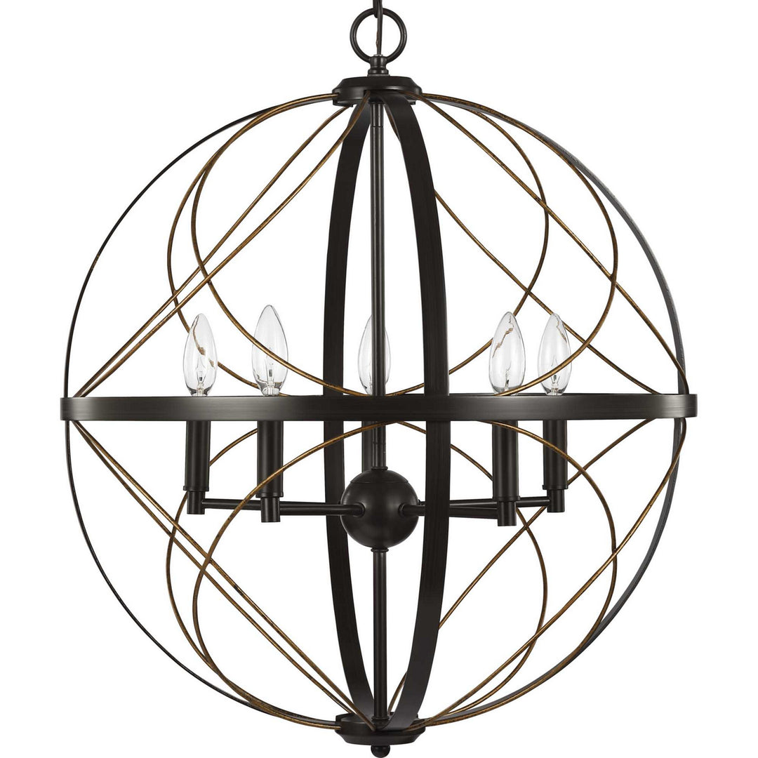 Progress Canada - P500287-020 - Five Light Pendant - Brandywine - Antique Bronze
