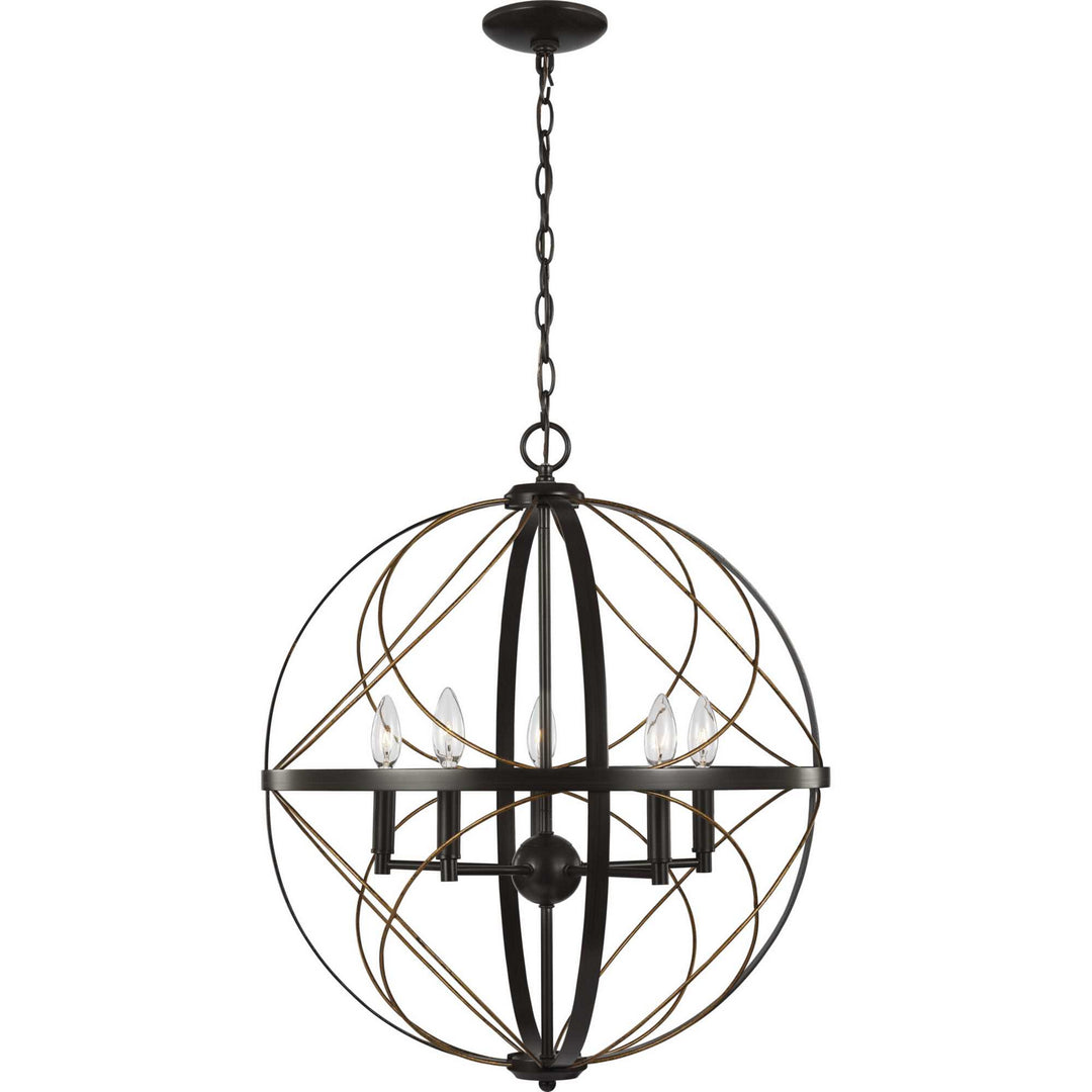 Progress Canada - P500287-020 - Five Light Pendant - Brandywine - Antique Bronze