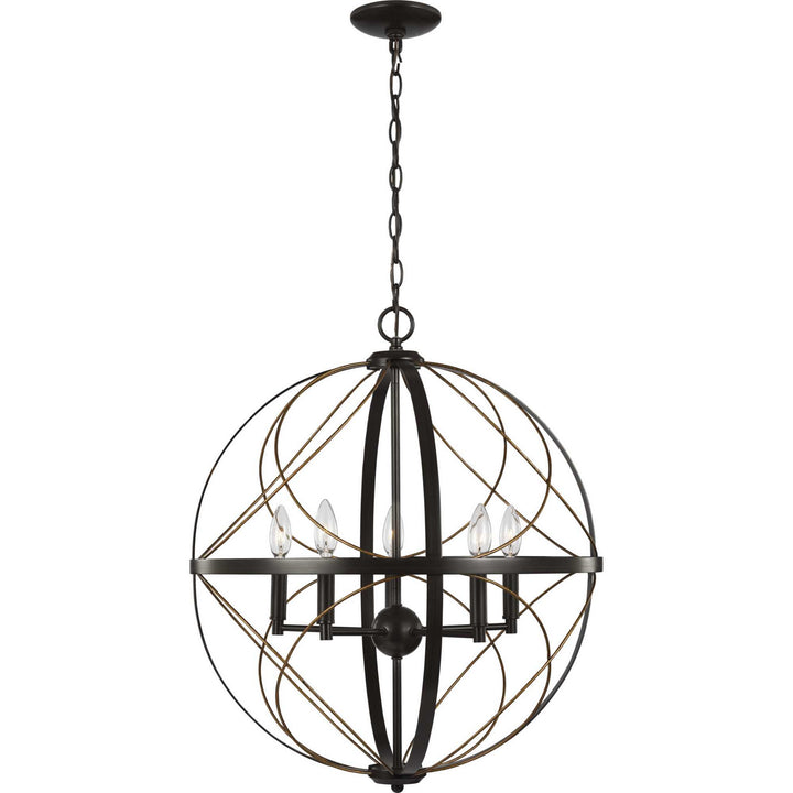Progress Canada - P500287-020 - Five Light Pendant - Brandywine - Antique Bronze