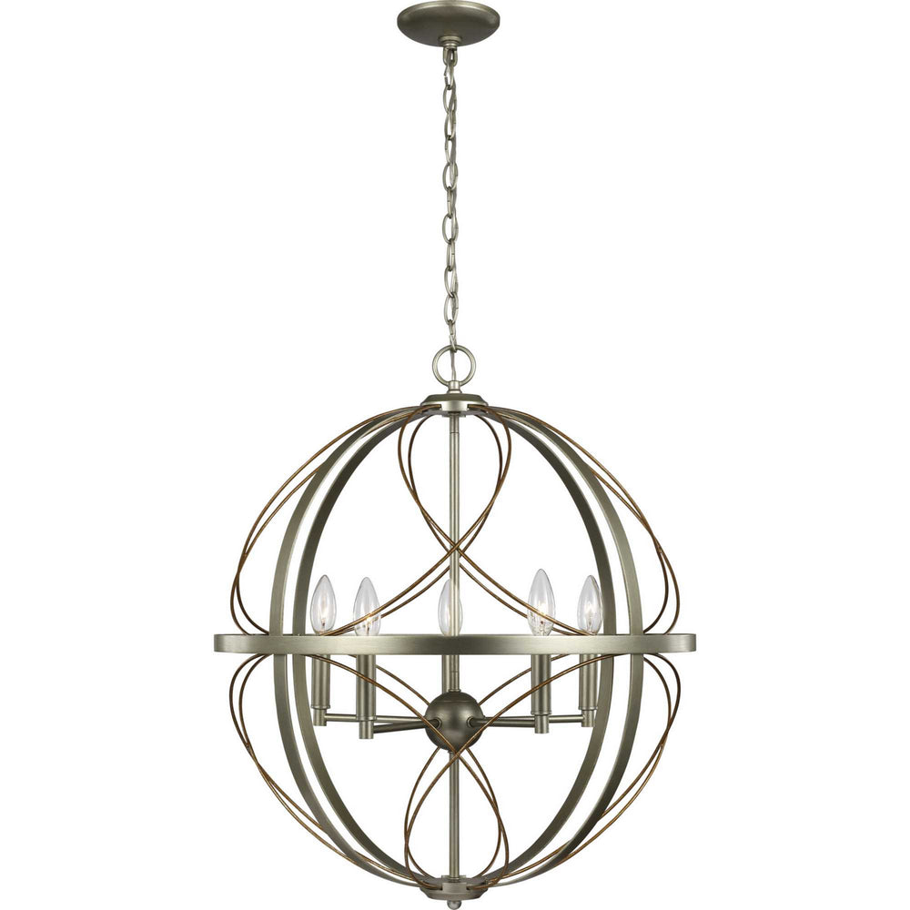 Progress Canada - P500287-134 - Five Light Pendant - Brandywine - Silver Ridge
