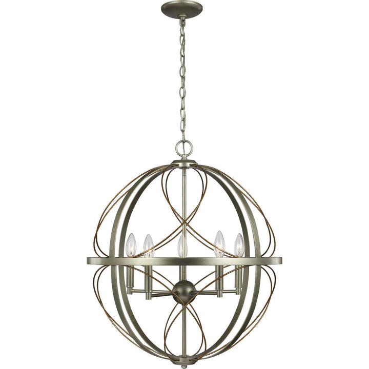 Progress Canada - P500287-134 - Five Light Pendant - Brandywine - Silver Ridge