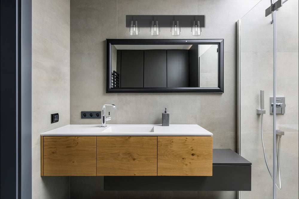 DVI Canada - DVP44444GR-CL - Four Light Vanity - Lake Of The Woods - Graphite w/Clear Glass