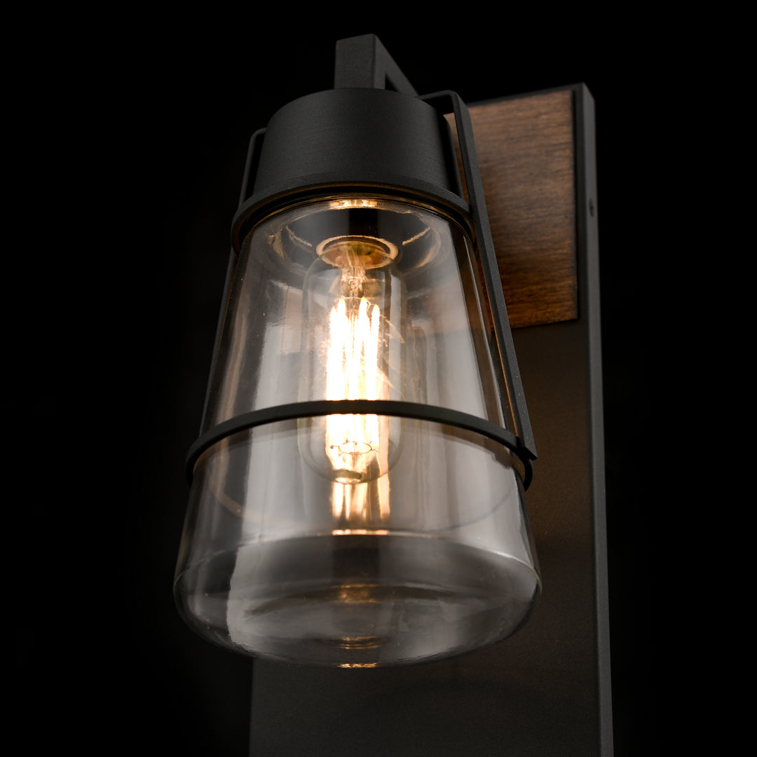 DVI Canada - DVP44472BK+IW-CL - One Light Wall Sconce - Lake Of The Woods Outdoor - Black And Ironwood On Metal w/Clear Glass